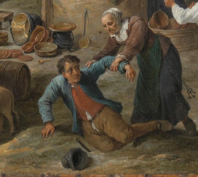 But this painter included a touch of candid realism.