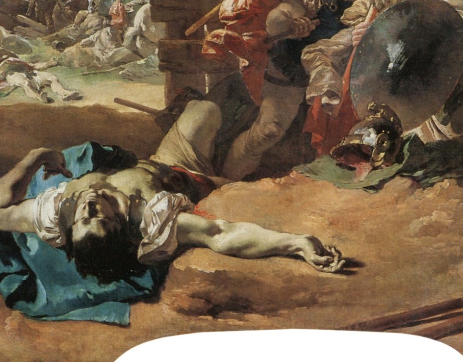 But look at what lies directly below the rearing horse.
