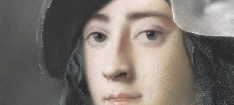 Soft, faintly melancholic expression from a 20-year-old on his Grand Tour; Carriera captures the vulnerability of youth that the mask would have hidden from carnival crowds.