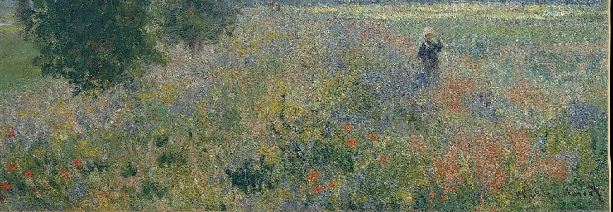 The painting's emotional core , rapid crimson dabs optically shimmer and appear to move, defining what Impressionism asked of colour.