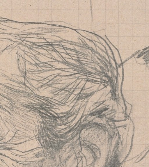 His thick, energetic hair shows the painter's dynamic style.