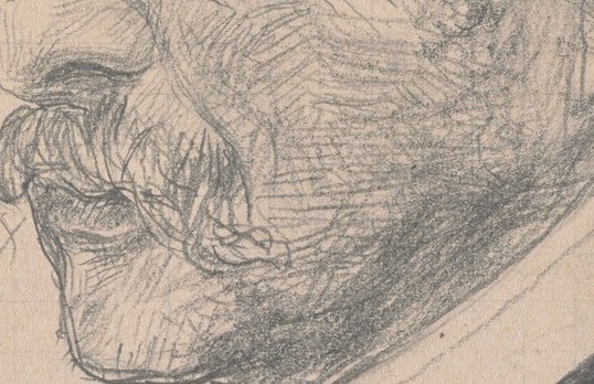 He captures the man's character with spontaneous, rough strokes.