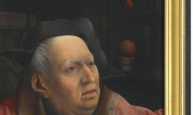 His expression conveys anxiety and perhaps disbelief, suggesting his attachment to earthly wealth.