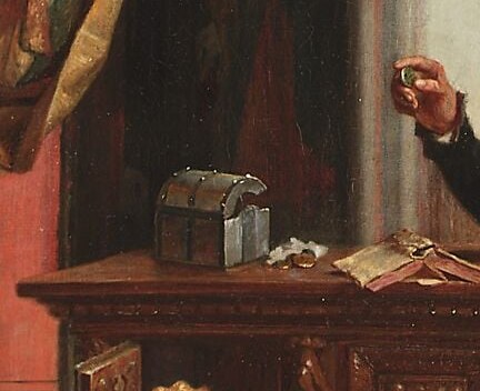 His world is filled with books, history, and ancient art.