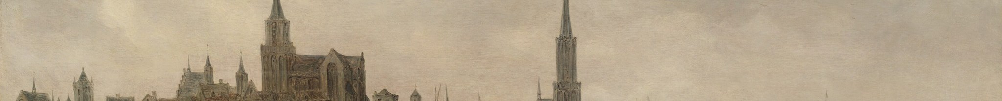 Van Goyen places the horizon extremely low , a conscious formal choice that makes the sky the painting's real subject while keeping topographic accuracy