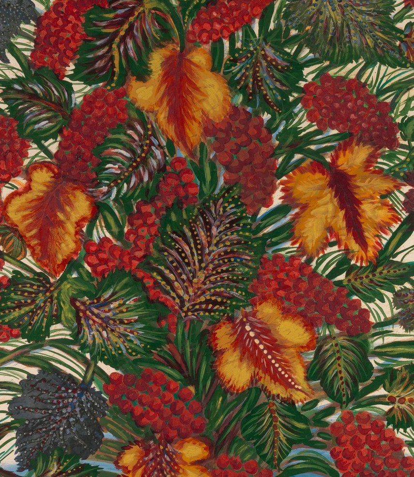 Her work often echoes the stained-glass windows she saw in church.