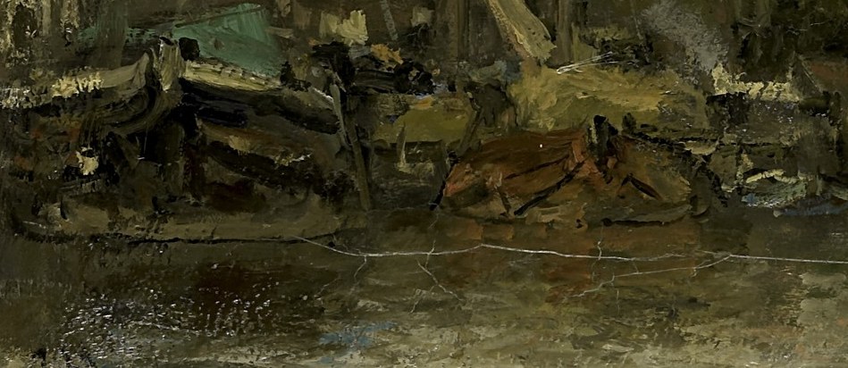 He uses rich, thick paint, almost sculpting the surface.