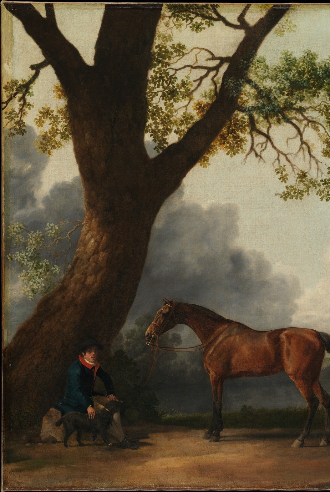 The compositional spine and a symbol of English landed permanence; its gnarled age rhymes with dynastic continuity , the Duke's line and this oak have both been here a long time