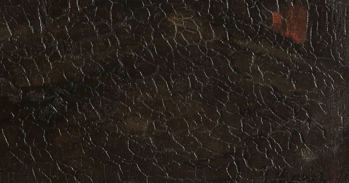 Reveals the age and material history of the artwork, adding a tactile dimension.