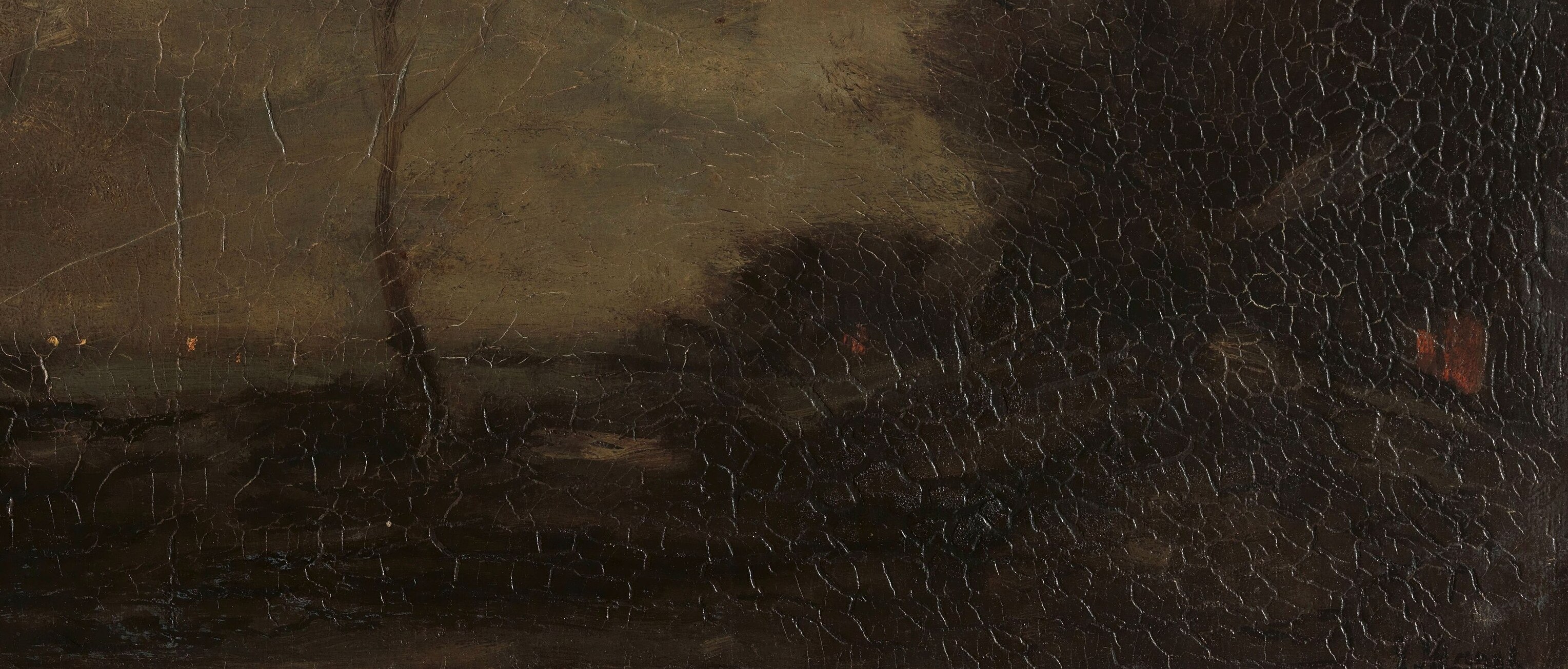 Look closely at the surface of the dark river.