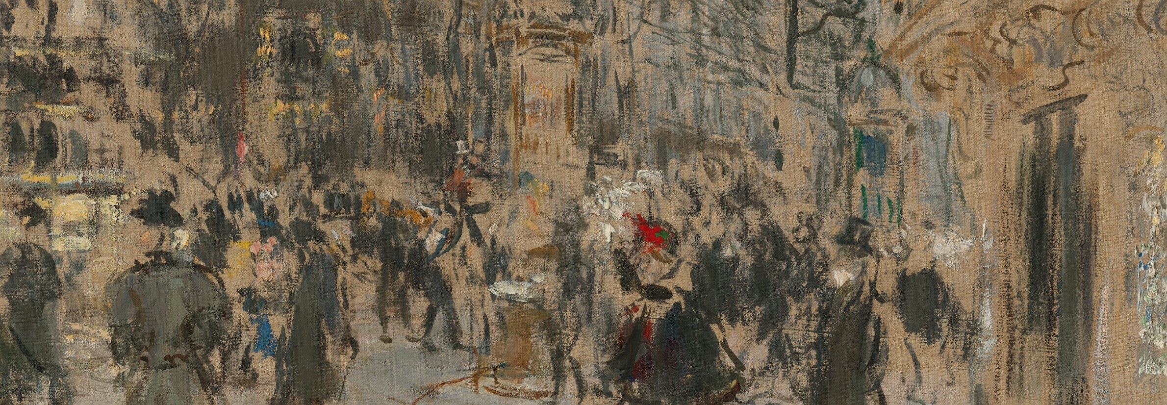 He used loose, rapid brushstrokes to show urban life in motion.