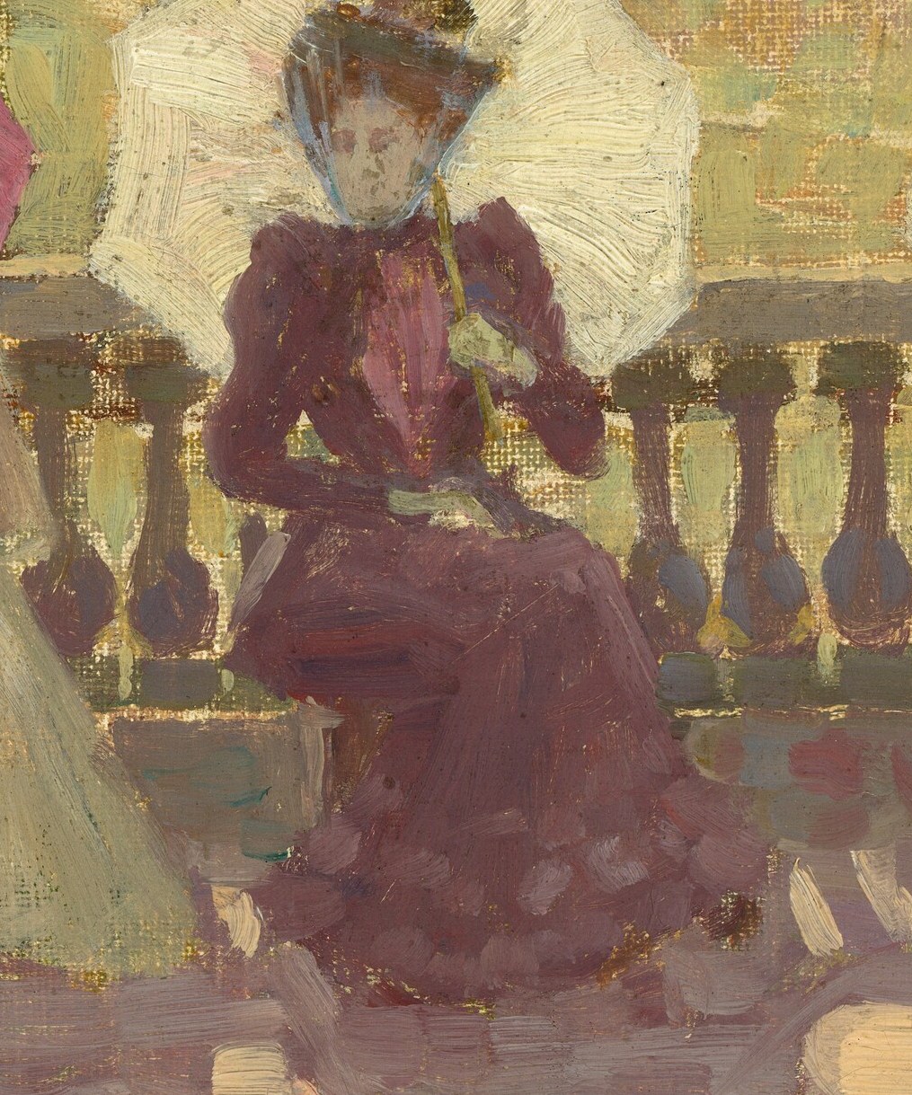 But next to her, another woman seems lost in thought.