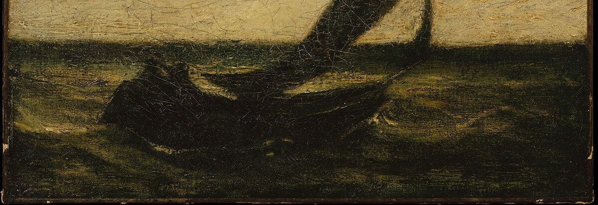 Look closely at the water's surface, reflecting the gloom.