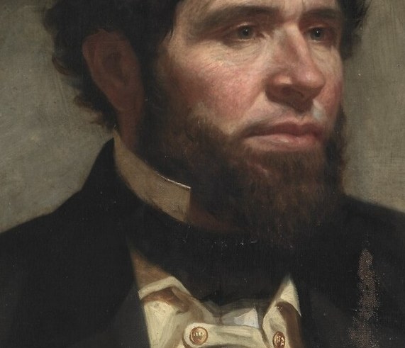 The detailed rendering of the beard adds texture and emphasizes the sitter's mature appearance.