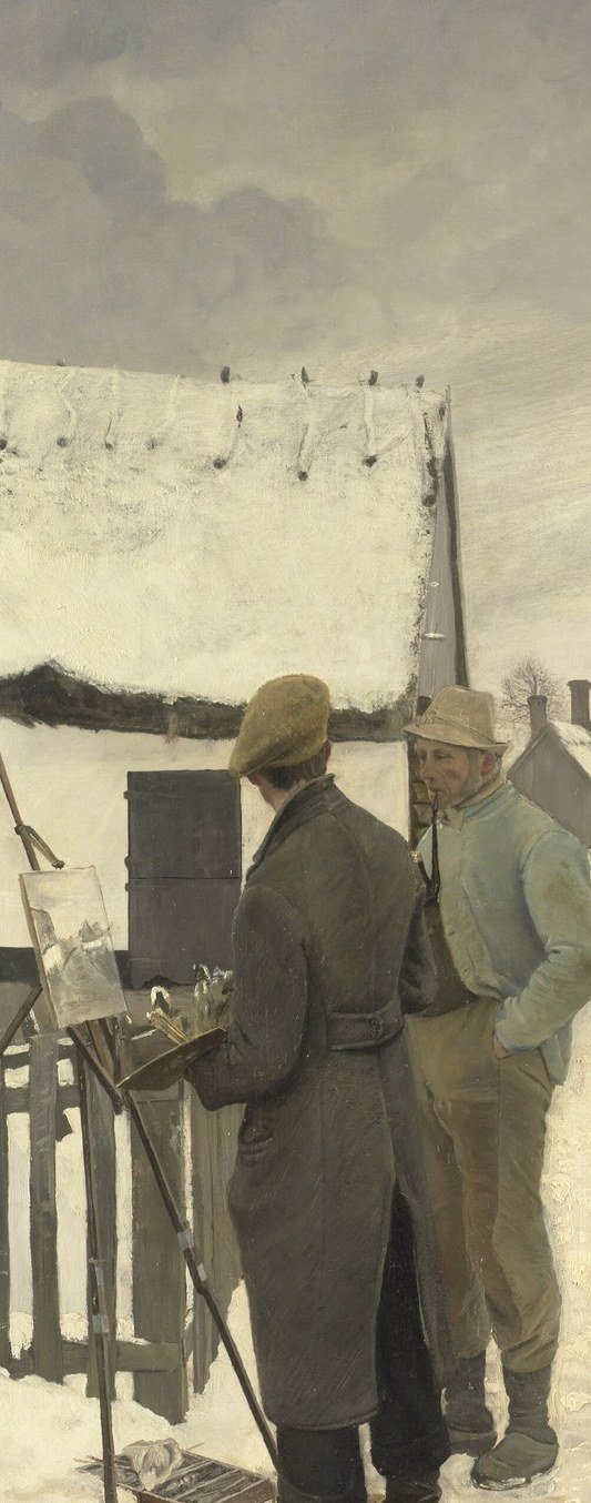 He carried his easel through the Danish winter.