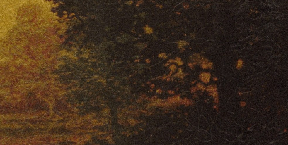These forms are softened by atmospheric perspective, contributing to the sense of deep space.