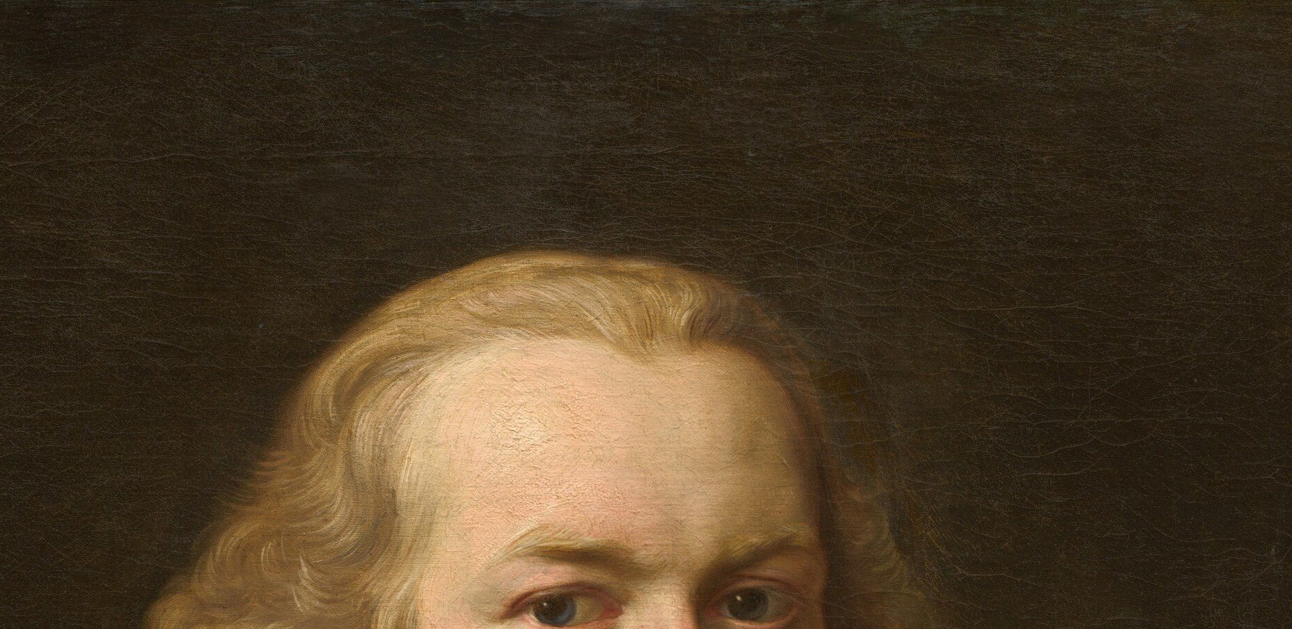 The tightly curled, powder-white wig is a precise social marker of class and era, immediately situating the sitter in Georgian Britain circa 1760.