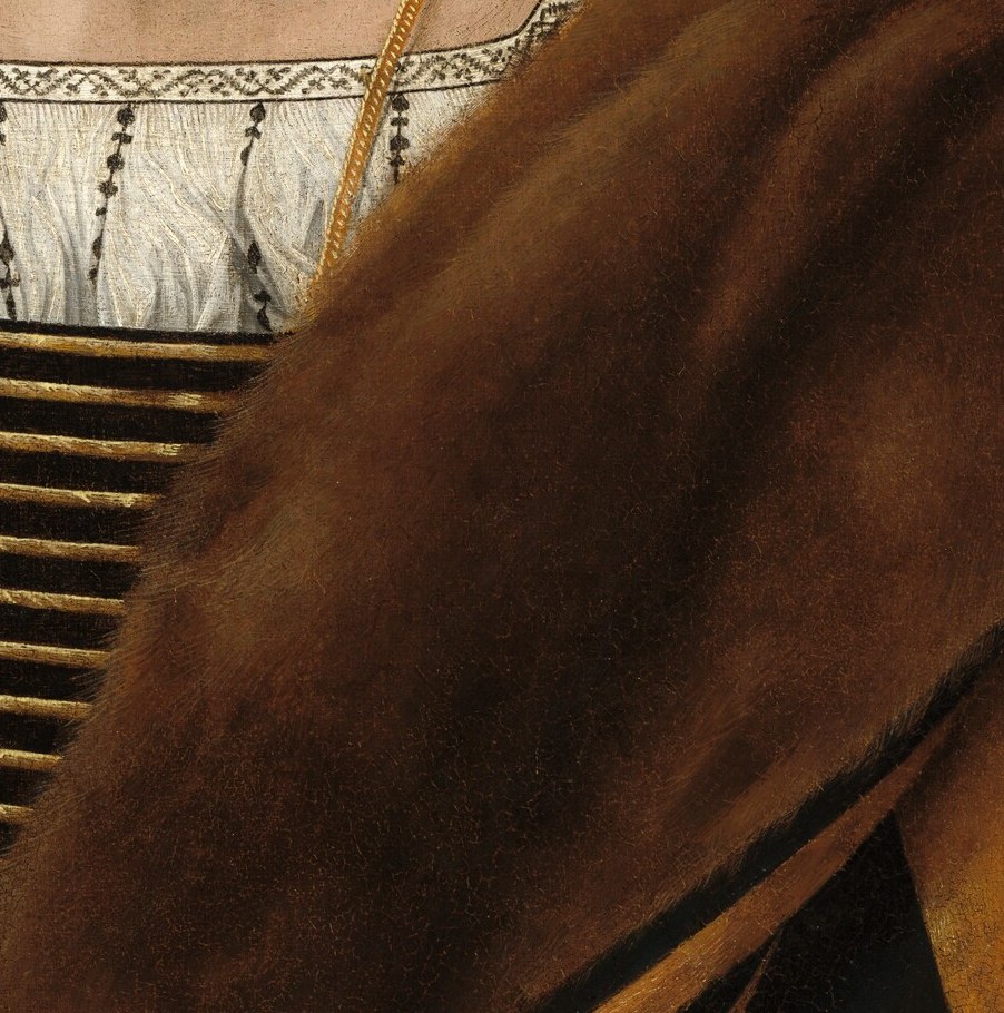 His signature: impossible blue and flawless lace.