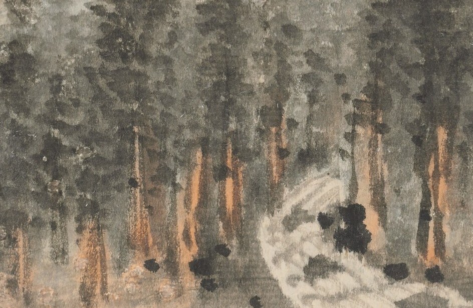 Below, a path leads inward. No traveler walks it.