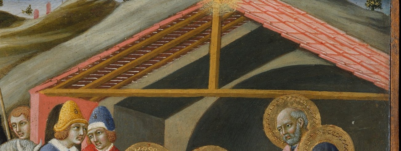 Here, a humble stable welcomes three kings.