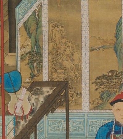 Formal, impassive expression typical of Qing official portraiture , the sitter's rank is legible in his composure as much as his dress.
