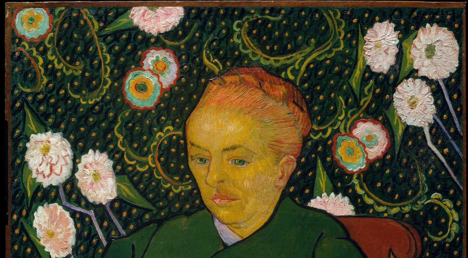 The dark, floral wallpaper recalls his 'Starry Night' sky.