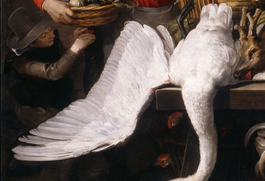 These dead animals suggest themes of consumption and mortality.