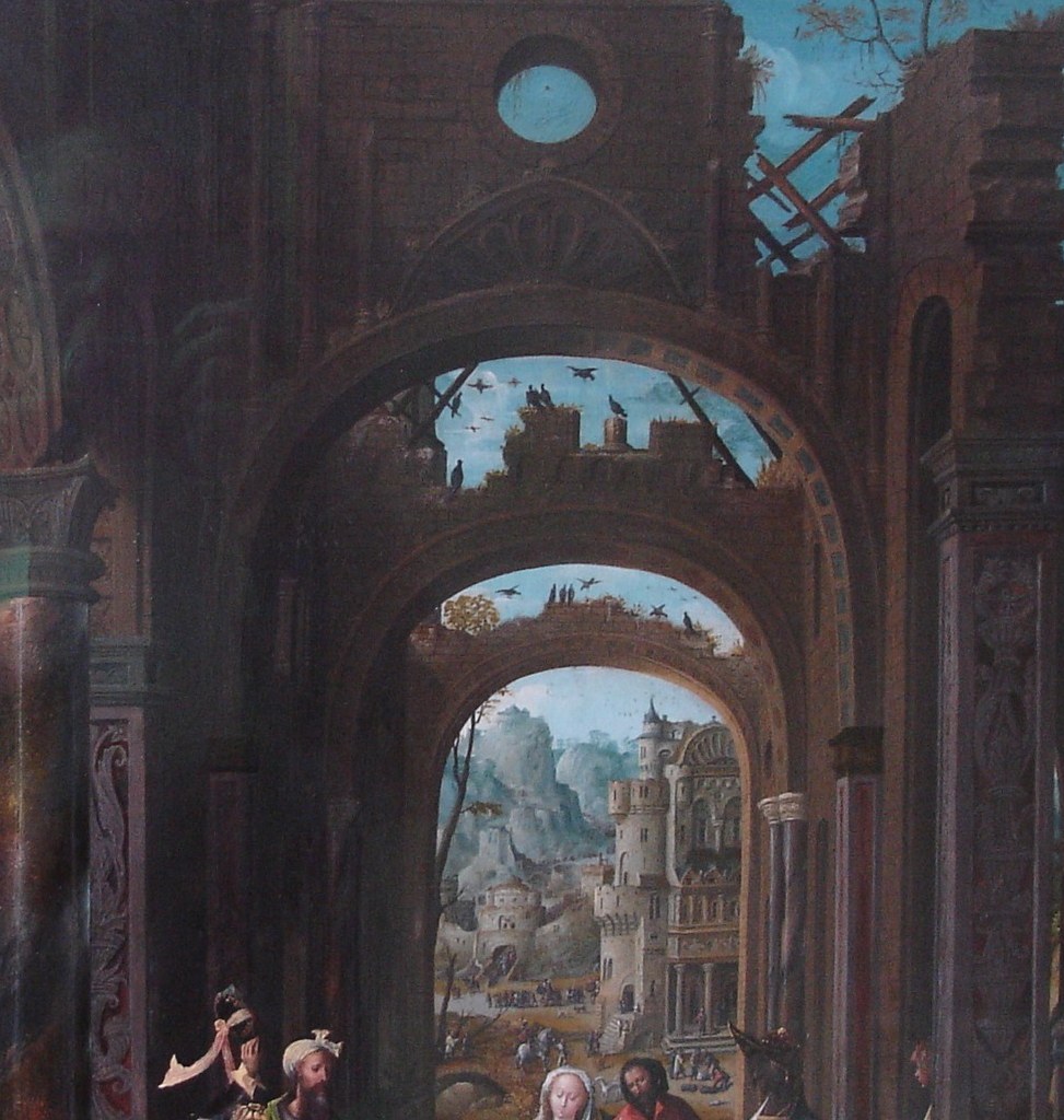 He painted a broken arch. Not from age. Not from weather.