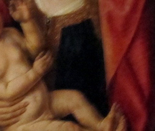 Now look between His reaching hand and hers.