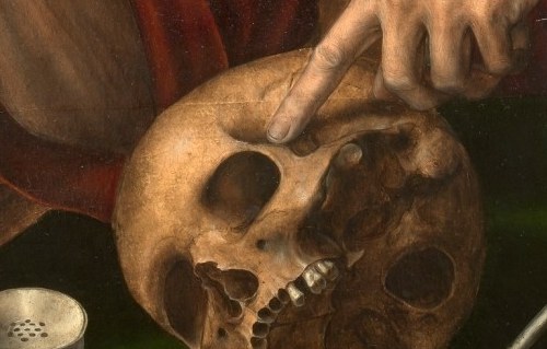 The human skull is a reminder of life's fleeting nature.