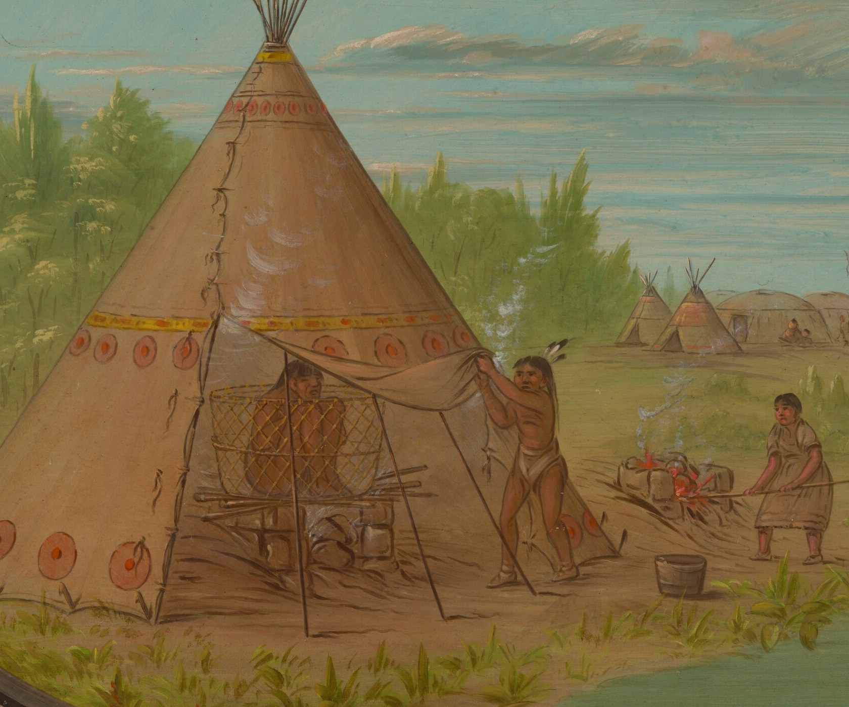 He captured daily scenes like this communal steam bath.