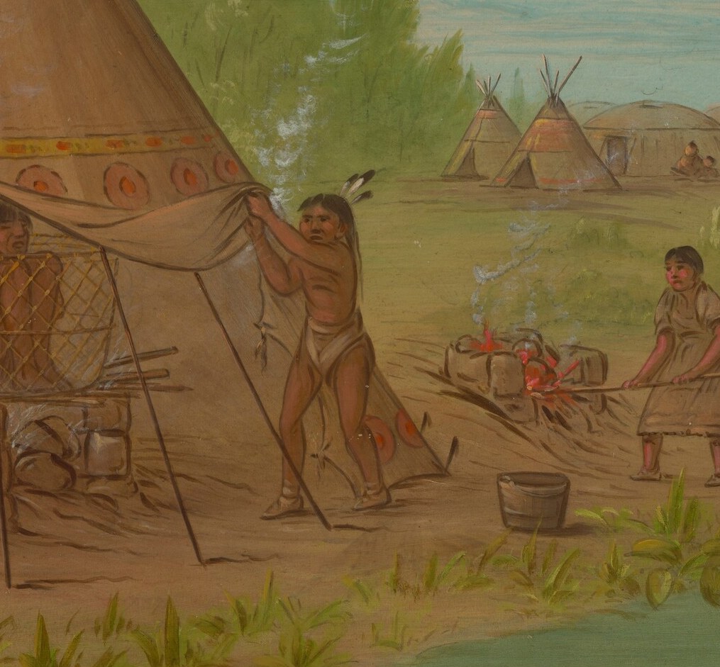 Reveals the interior of the dwelling and the activity within.