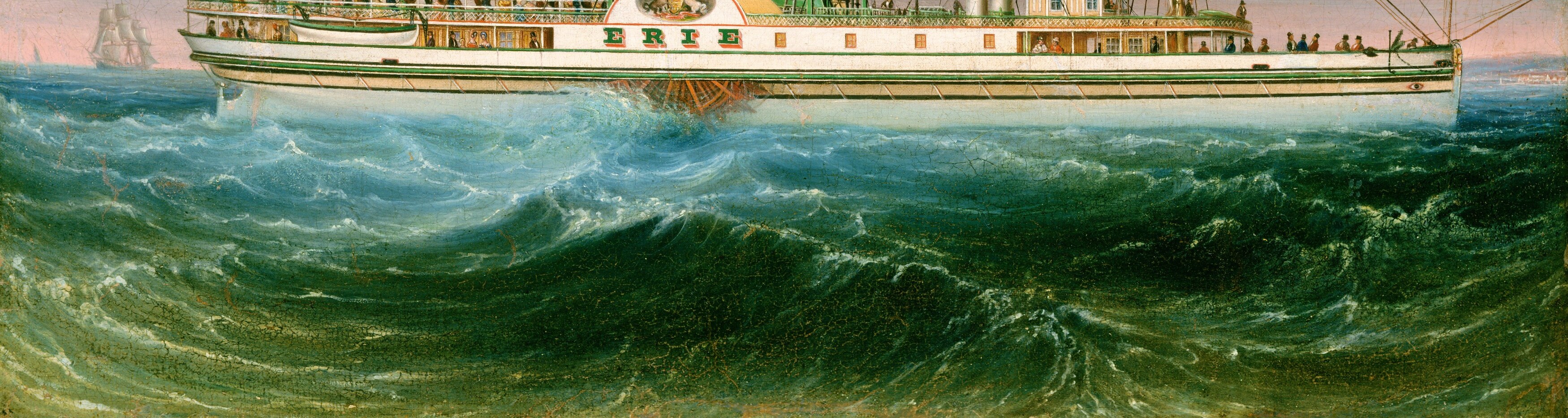 Look at the thick, churning paint of these waves.