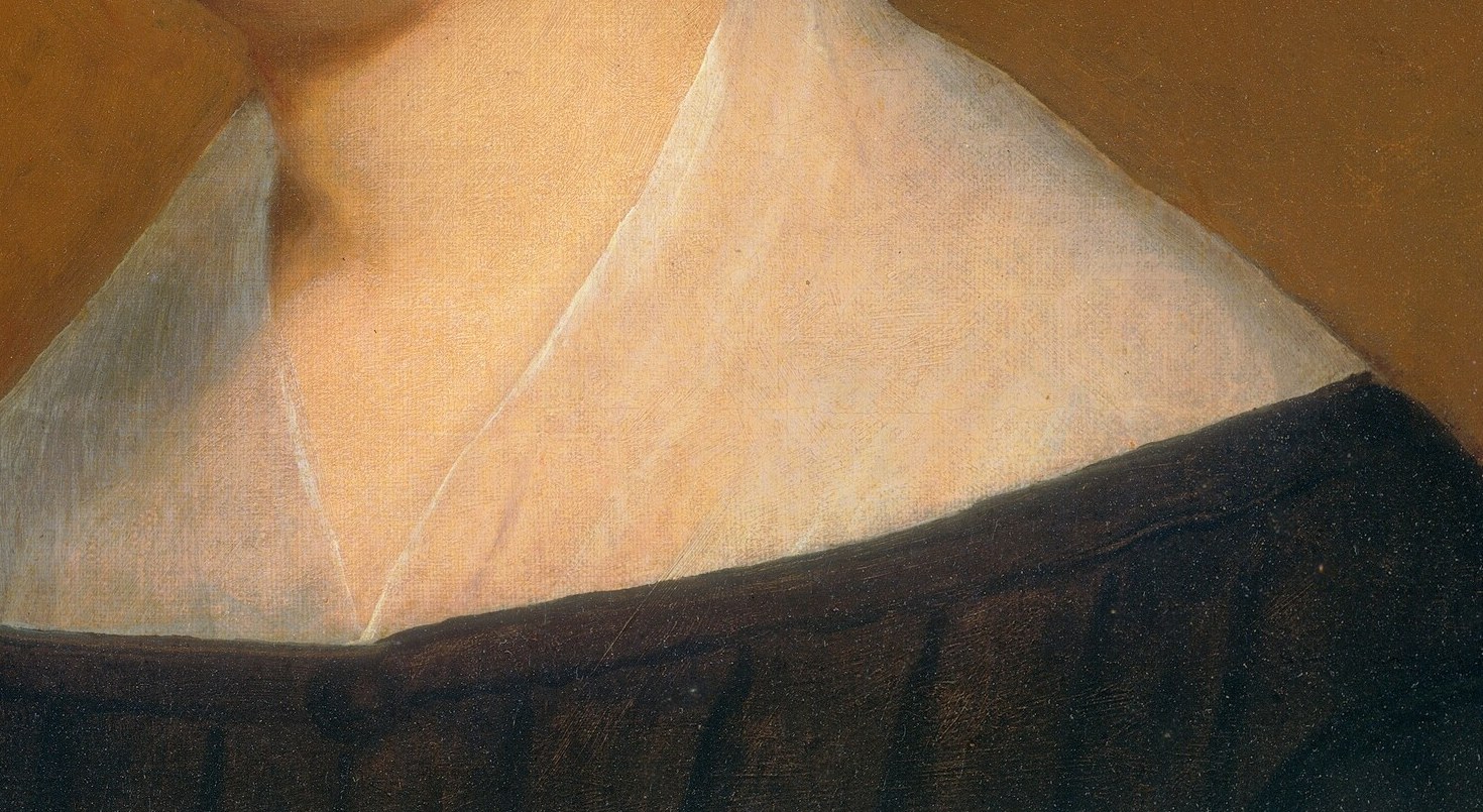 Look at the crisp white collar, a fashionable detail then.