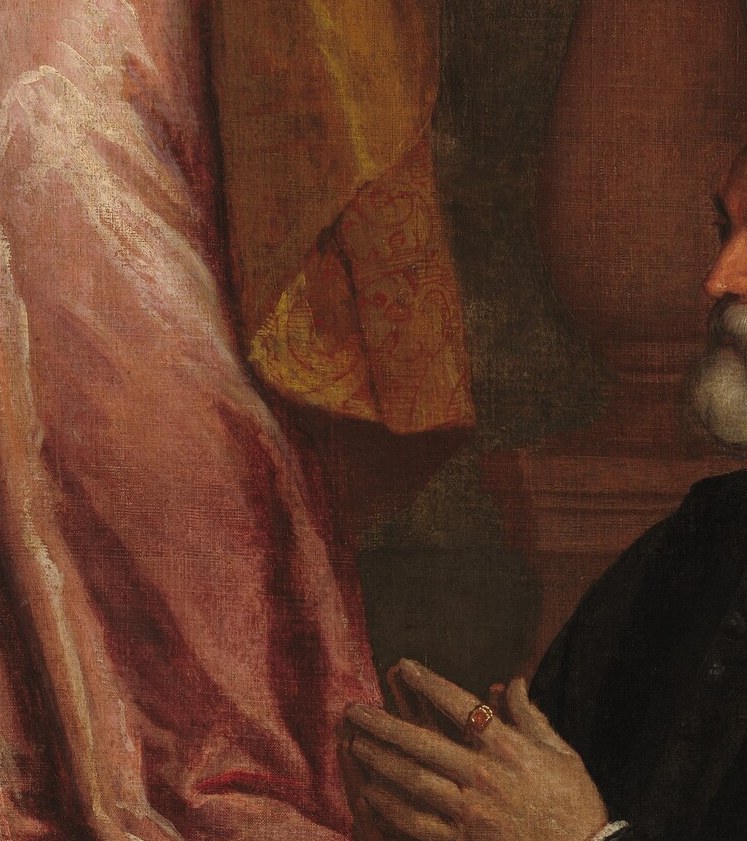 This Venetian patron paid to kneel beside the horror.