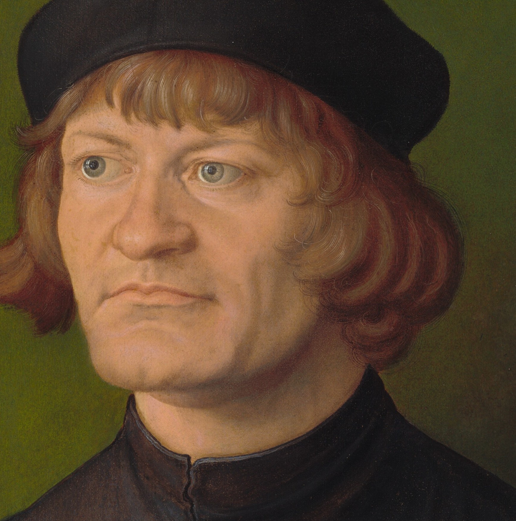 The entire physiognomic field Dürer constructs , layered fatigue and resolve coexist in a single expression, making this a psychological portrait as much as a physical likeness