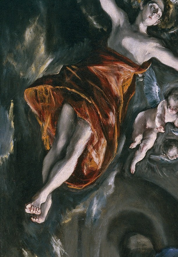 The paint shows layers of divine drapery.