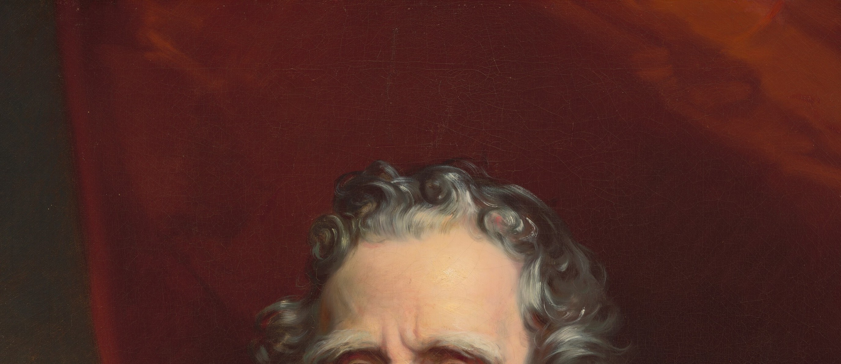 The loose, painterly waves contrast with the tight precision of the face, demonstrating Sully's ability to shift handling within a single canvas.