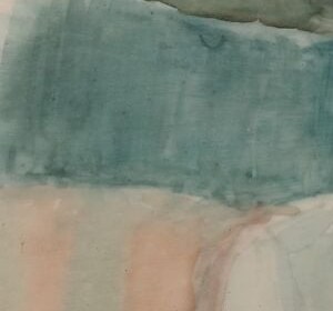 It is watercolor on a thin sheet of ivory.