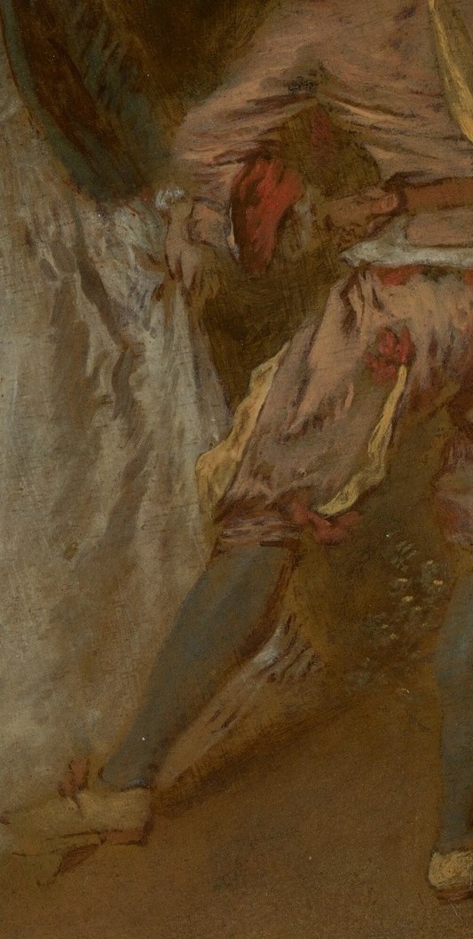 Notice how the painter renders the dancing figures.