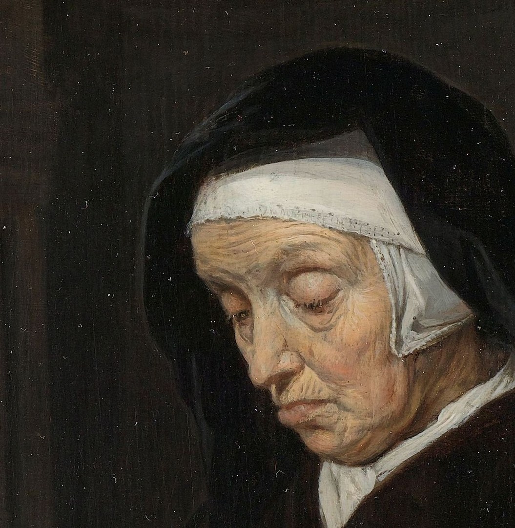 This woman spends her time in quiet contemplation.
