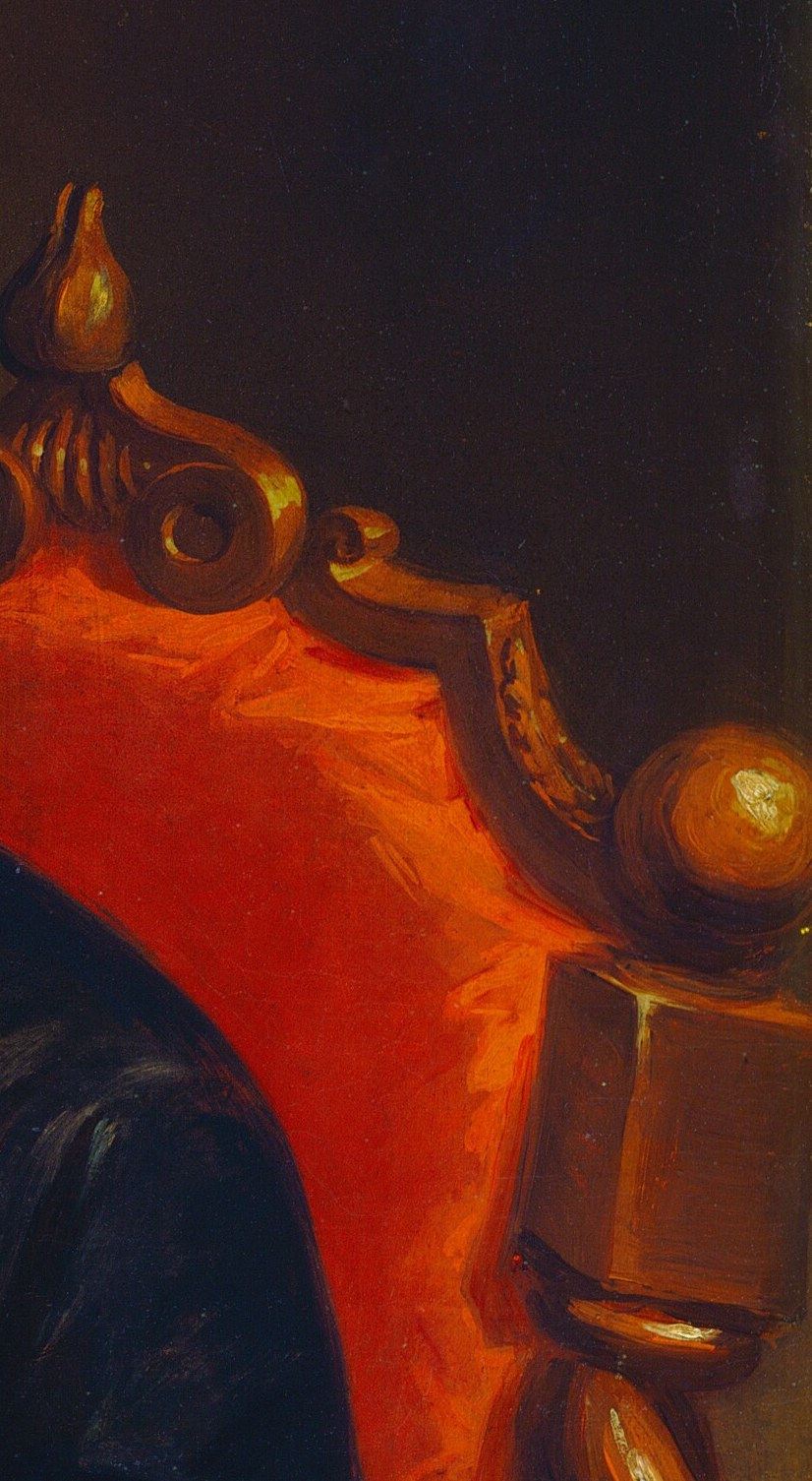 Even the carved detail on her chair speaks to luxury.