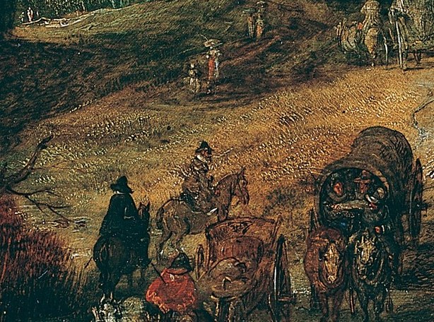 His father, Pieter Bruegel, was the most famous painter in Flanders.
