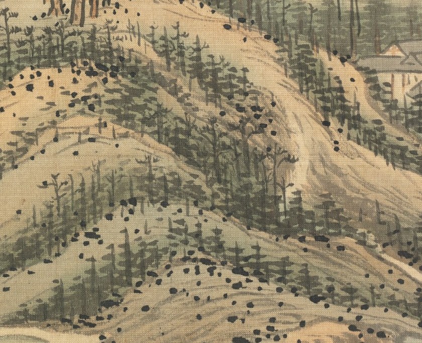 The artist, Song Xu, built this landscape with calligraphic brushwork.