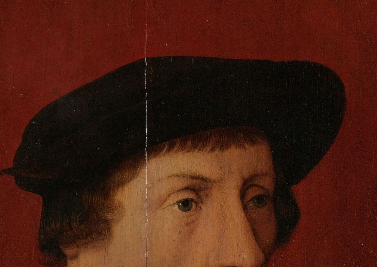 The soft texture and subtle shading of the hat suggest the artist's skill in rendering fabric.
