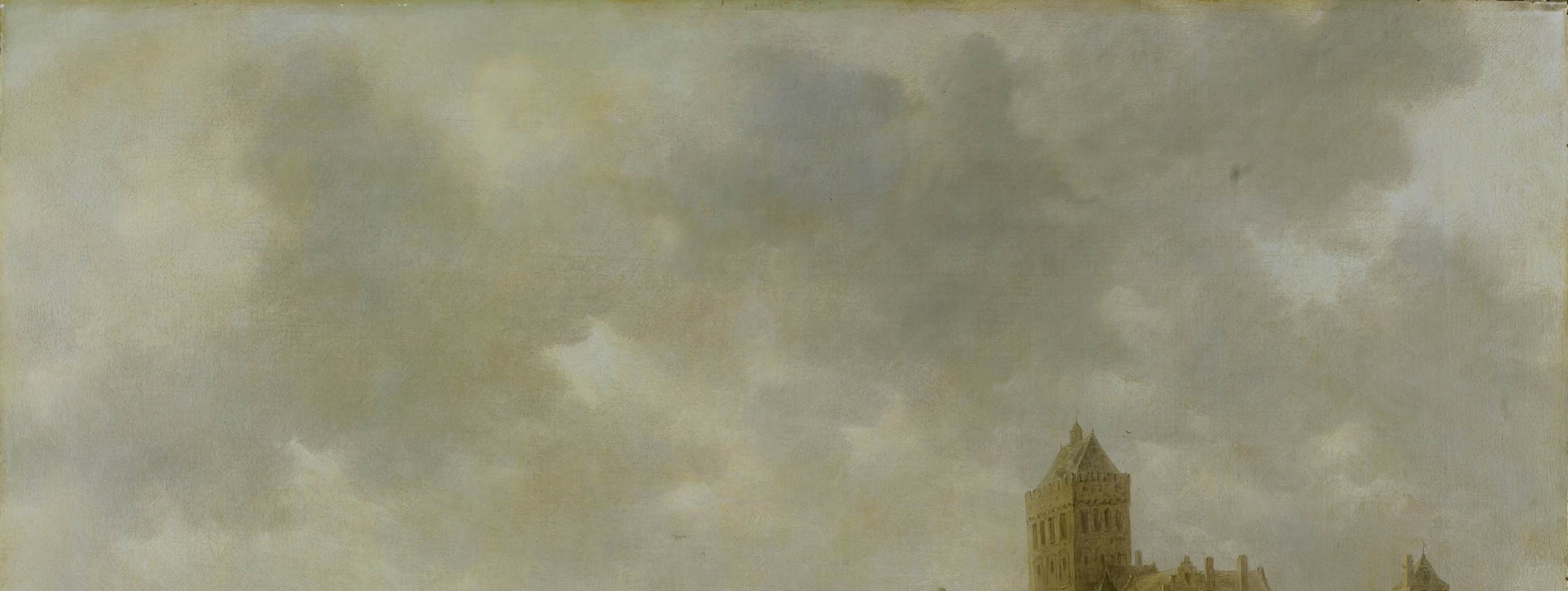 The sky contributes to a sense of tranquility, typical of his style.