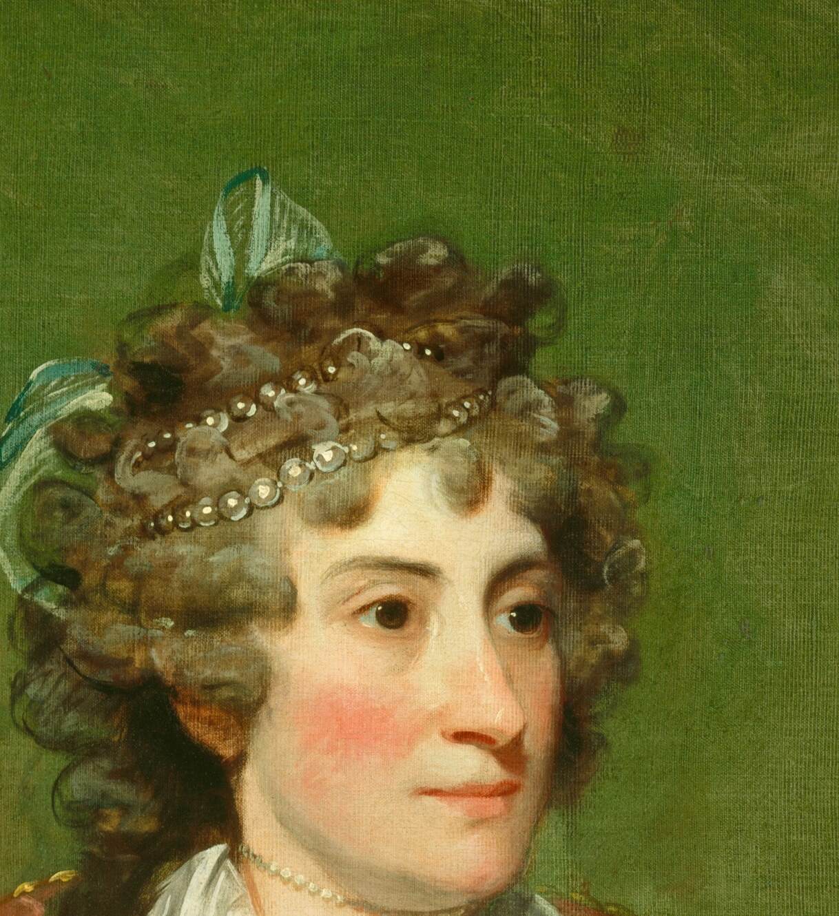 Tranquil dignity that reads as intelligence and self-possession, not mere likeness , the hallmark of Stuart's best portrait work