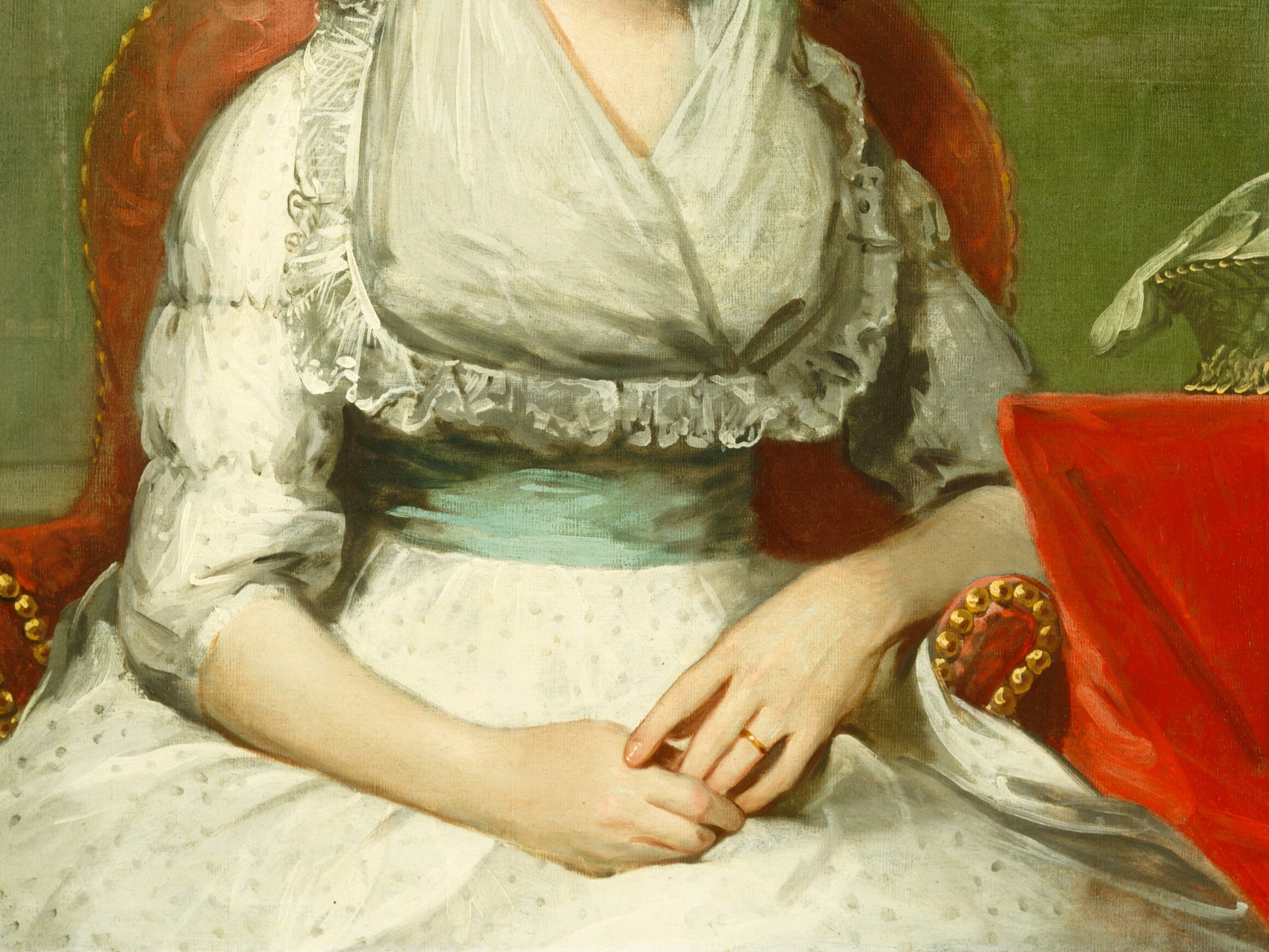 Catherine Yates Pollock sat for this in New York, in the early years of the republic.
