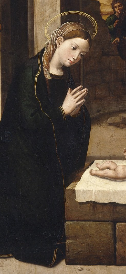 Look closely at the Virgin Mary.