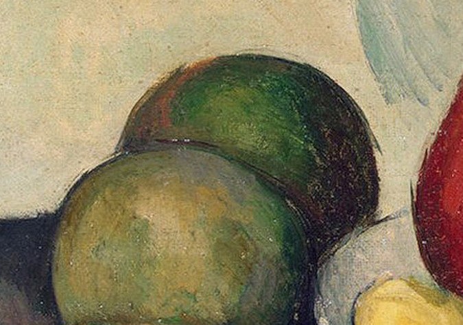 Notice the subtle shifts in green, giving this pear volume.